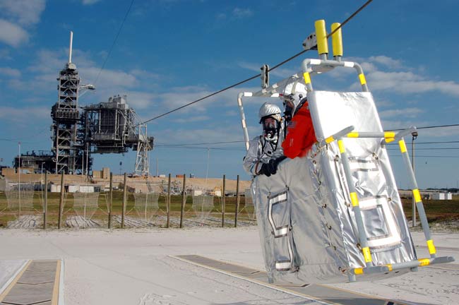 NASA Conducts Shuttle Astronaut Rescue Drill